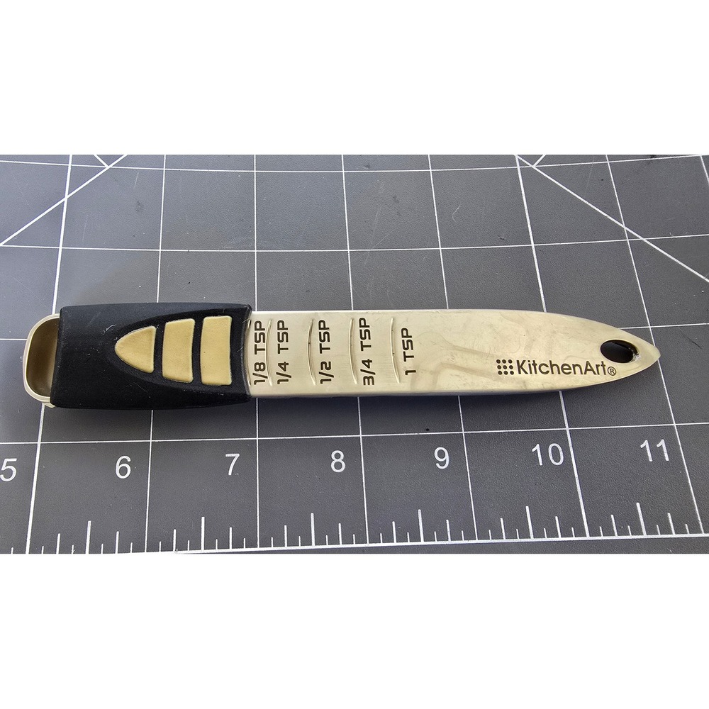 KitchenArt Adjustable Measuring Spoon 1/8 tsp to 1 tsp Champagne Satin Finish